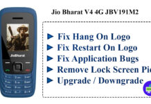 Jio Bharat V4 4G JBV191M2 Jio Bharat V4 4G jBB191M2 Flash File fix hang on logo, restrat on logo, remove screenlock, remove application bugs and many more