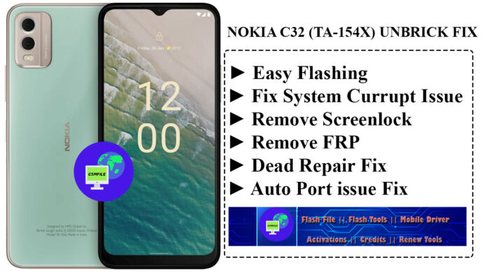 Nokia C32 Flash File dead boot repair file ta-1548 ta-1558 , ta-1542 device currupt issue fix